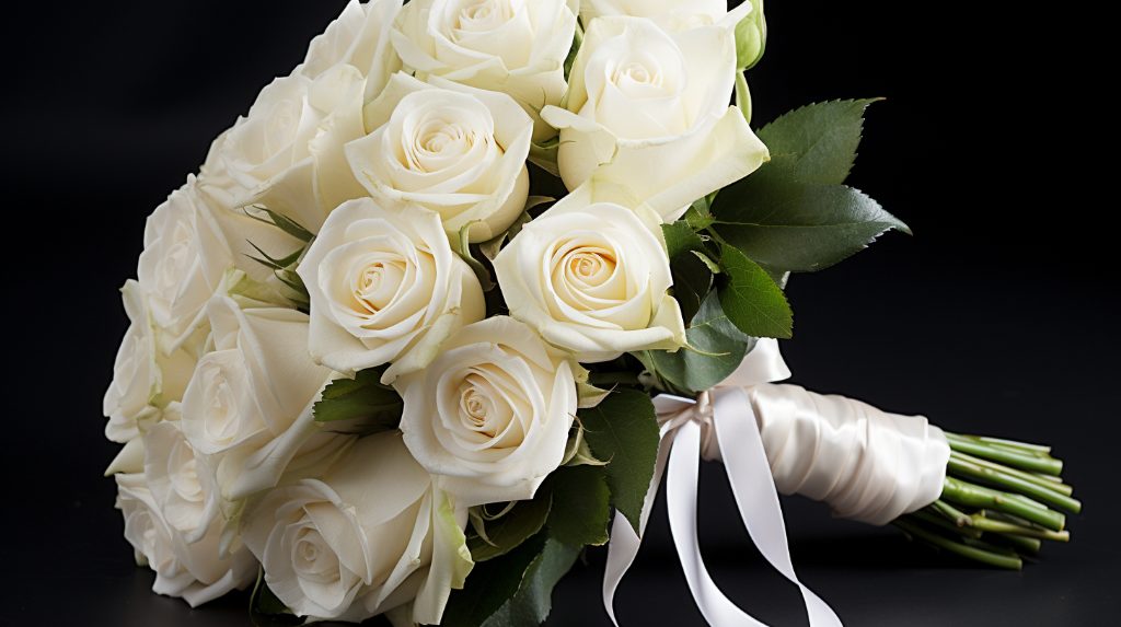 Белые розы в свадебных букетах фото 1