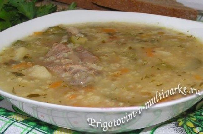 Рассольник с пшеном и солеными огурцами рецепт в мультиварке